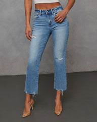 Lara Crop Frayed Hem Jeans