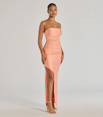 Anisley Strapless High Slit Column Formal Dress