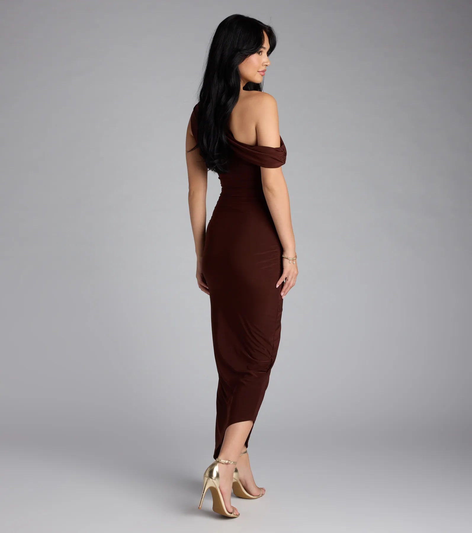 Can't Deny It One-Shoulder Bodycon Midi Dress