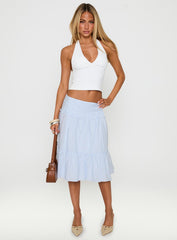 Cascades Low Rise Midi Skirt Blue / White Stripe