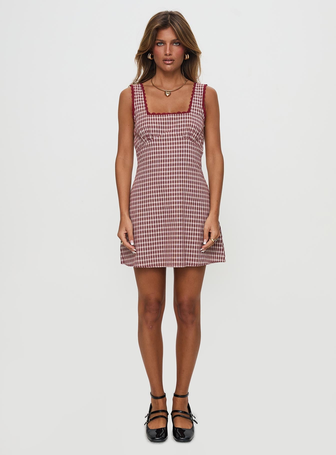 Dasha Mini Dress Red Check