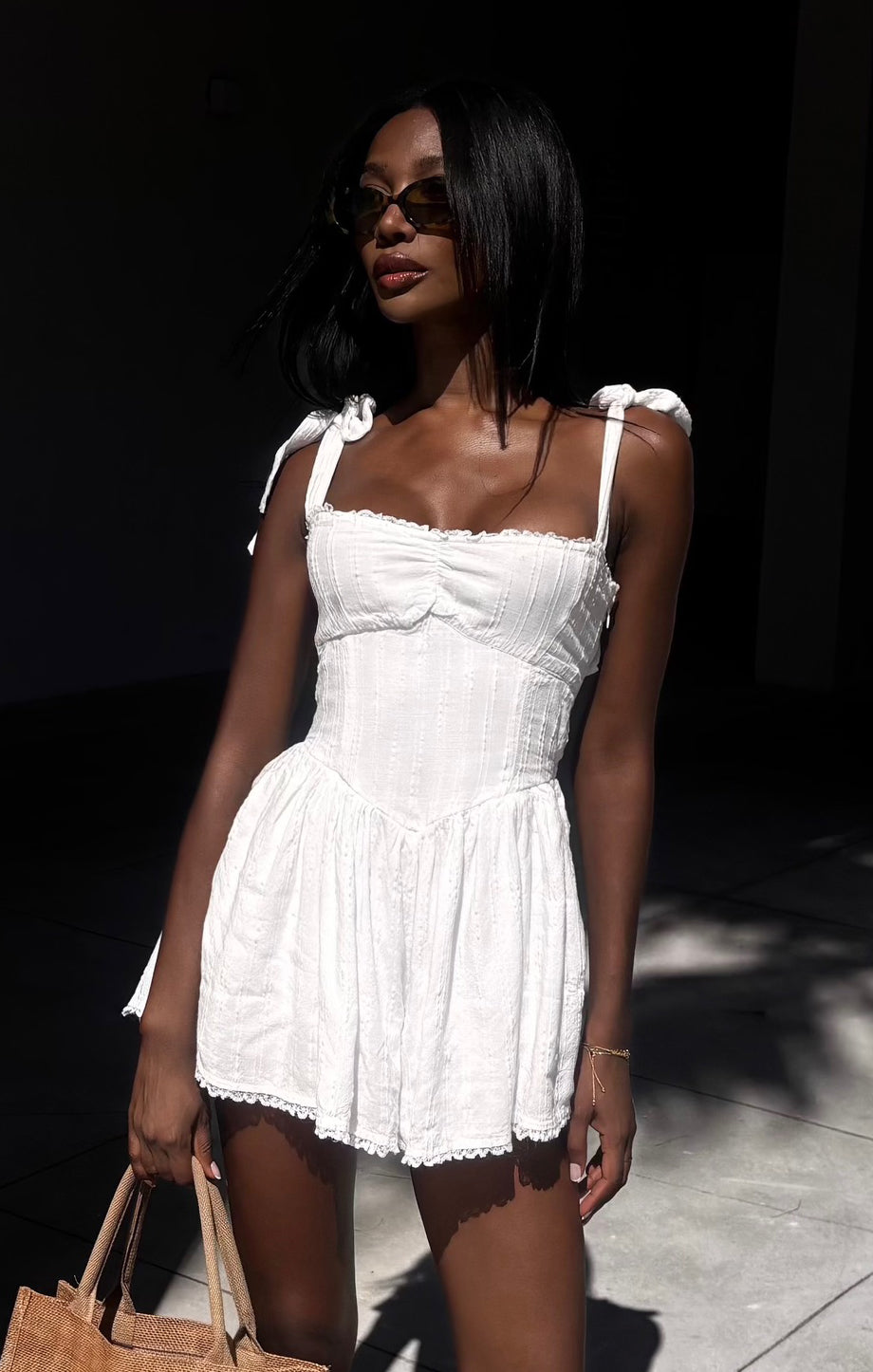 Regal Romper ~ White