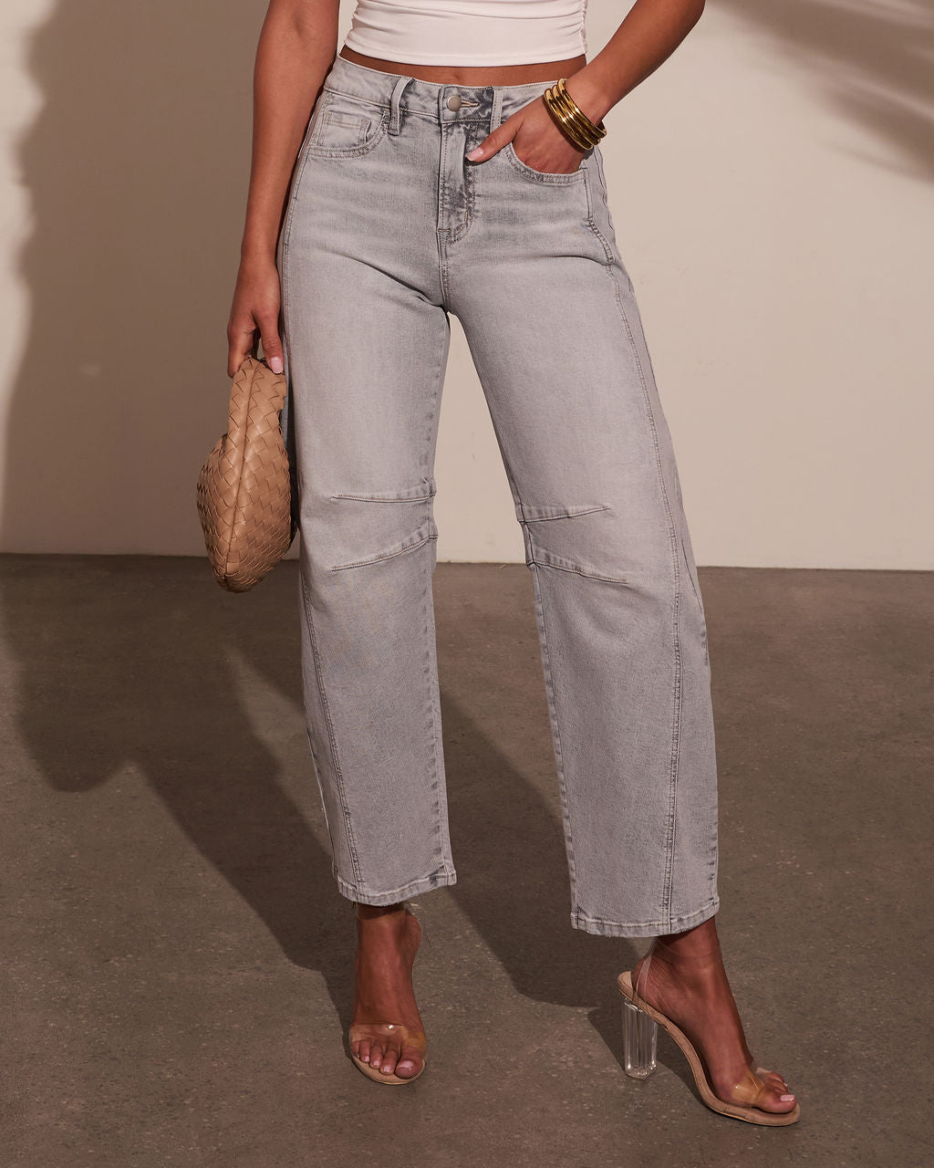 Wild Honey High Rise Barrel Jeans