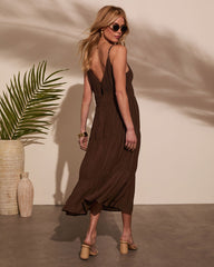 Coastal Cool Ruched Tiered Maxi Dress