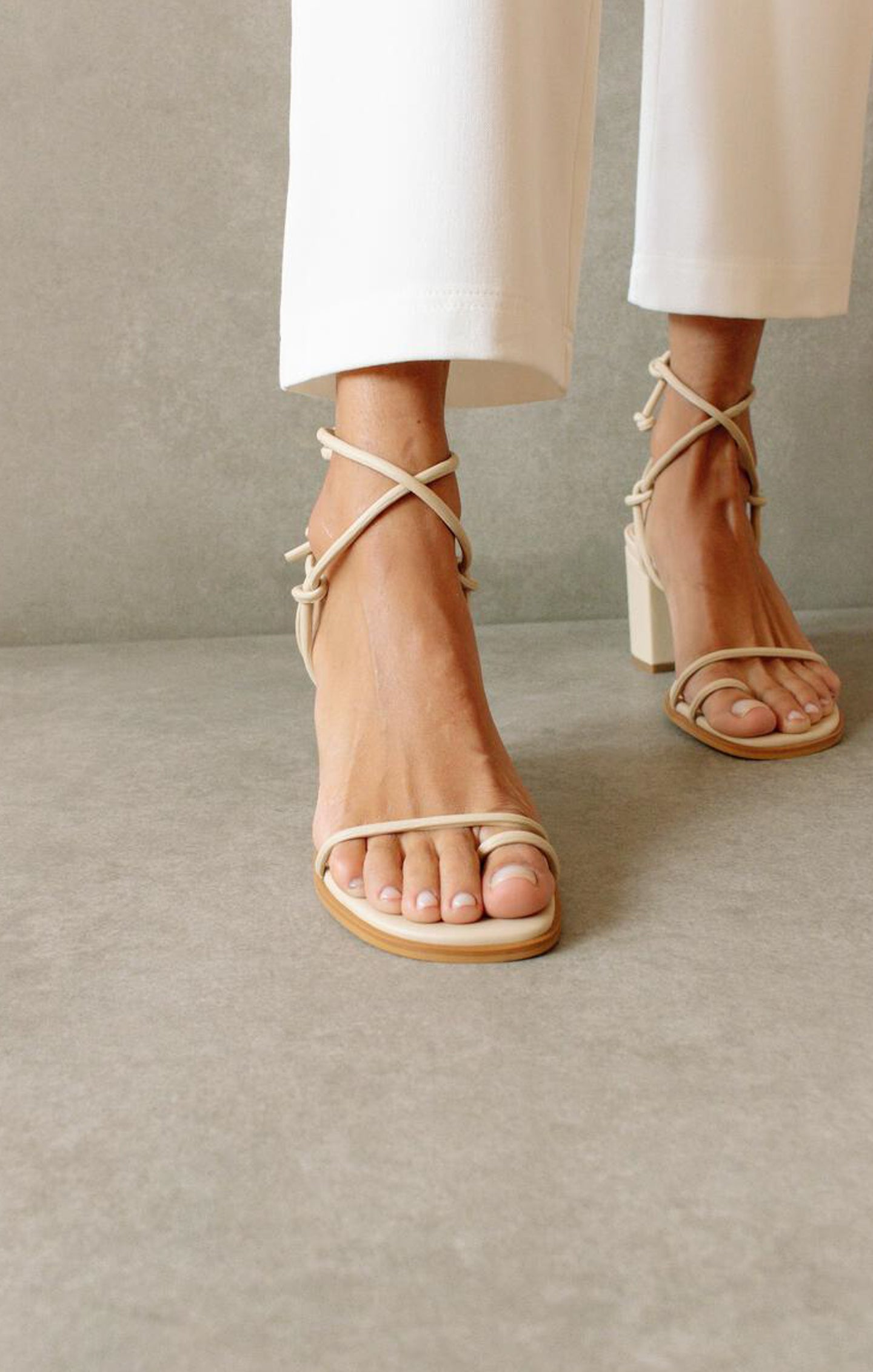 Alohas Grace Wrap Up Heel ~ Corn Ivory