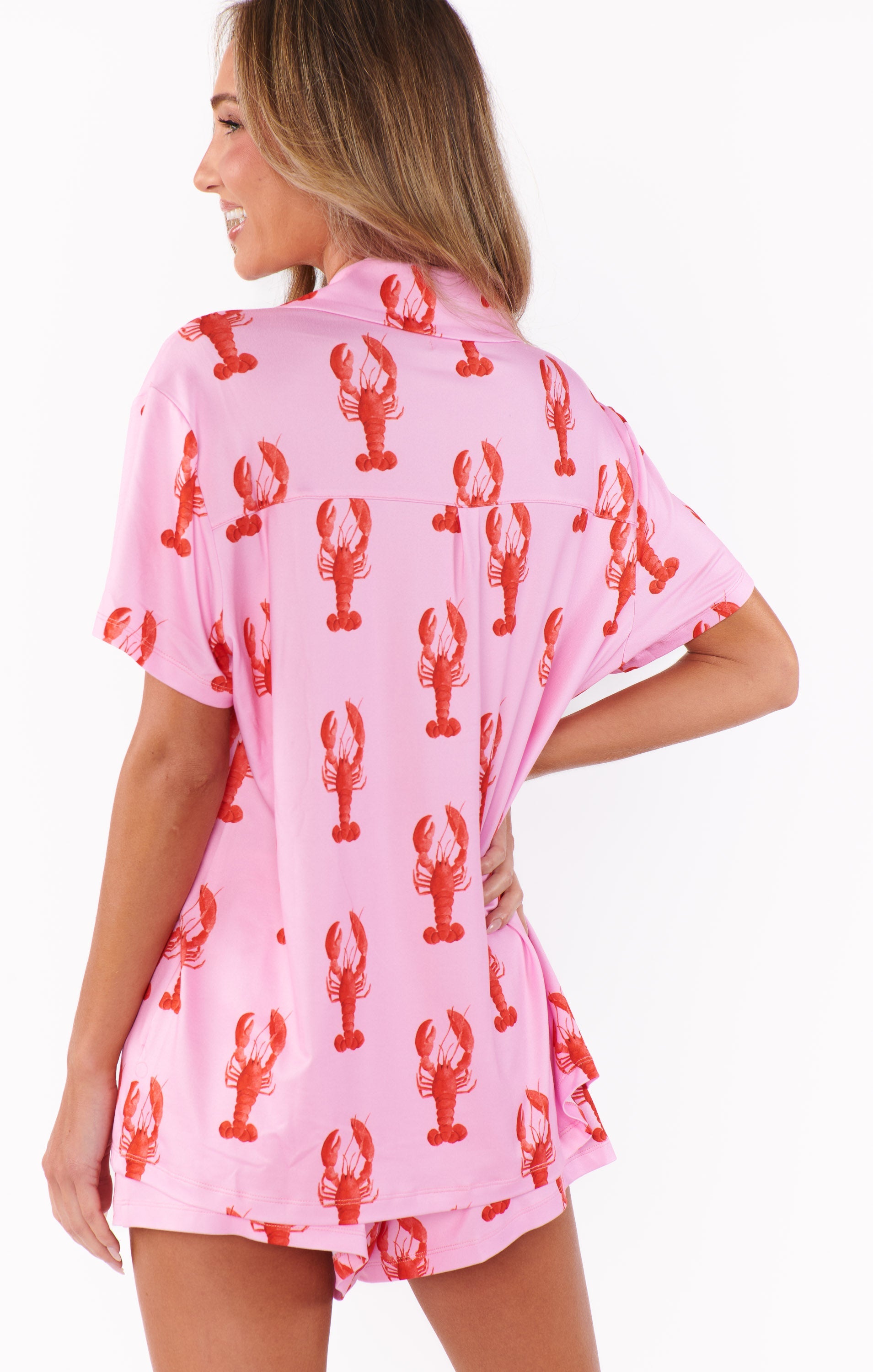 Sunday Morning PJ Set ~ Pink Lobster Jersey