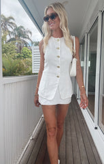 All Night Skort ~ White Linen