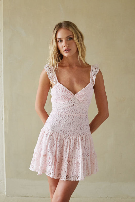 Liliana Eyelet Lace Mini Dress