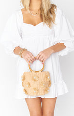 Elia Straw Bag ~ Natural/White